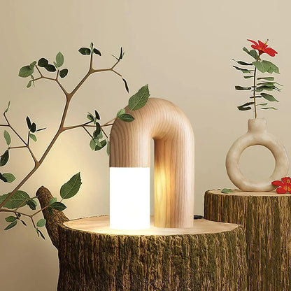 LUXE HOUT MODERNE KUNST LAMP